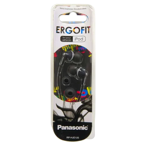 Căști Panasonic RP-HJE125E, Cu fir, Negru