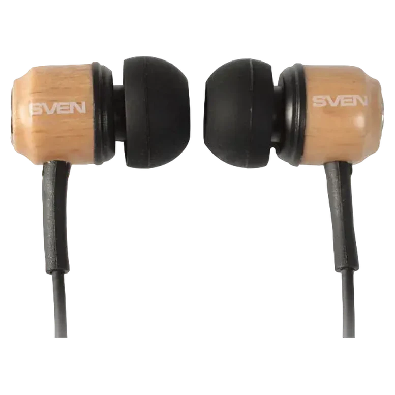 Căști SVEN E-12 WD (SEB 12 WD), Cu fir, Lemn/Negru 2