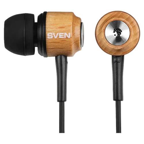 Căști SVEN E-12 WD (SEB 12 WD), Cu fir, Lemn/Negru