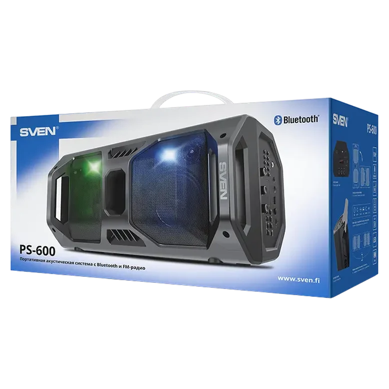 Портативная колонка SVEN PS-600, Чёрный 6