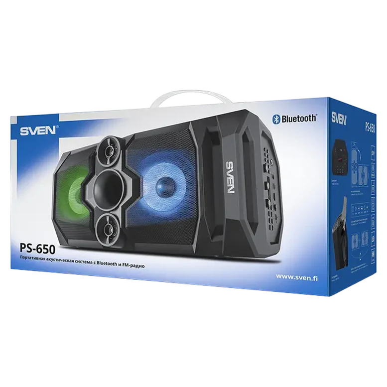 Портативная колонка SVEN PS-650, Чёрный 4