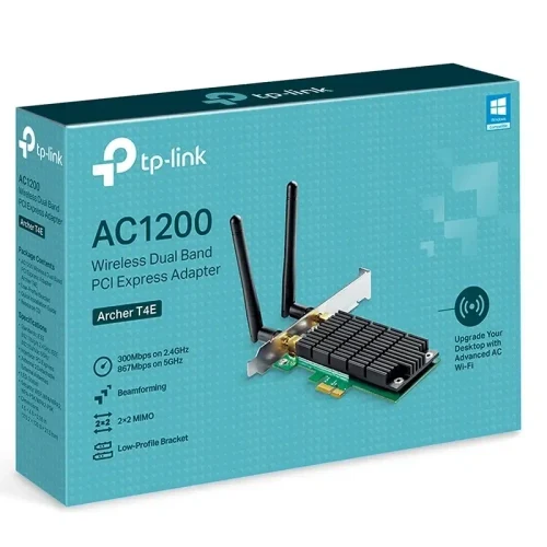 PCIe Wi-Fi AC Dual Band LAN Adapter, TP-LINK "Archer T4E", 1200Mbps, MIMO
