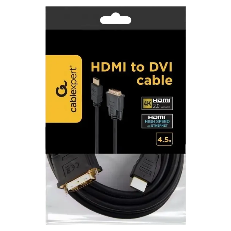 Cablu Video Cablexpert CC-HDMI-DVI-15, HDMI to DVI, 4.5 m, Negru 4