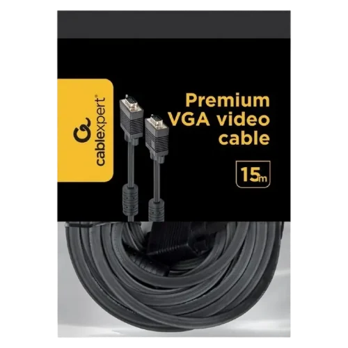 Видеокабель Cablexpert CC-PPVGA-15M-B, 4 x VGA, 15 м, Черный