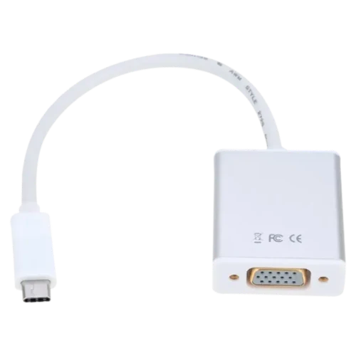Адаптер APC Electronic APC-631006, USB-C to VGA, 0.15 м, Белый
