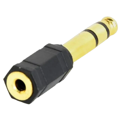 Адаптер Cablexpert A-6.35M-3.5F, 6.35 mm to 3.5 mm, Черный