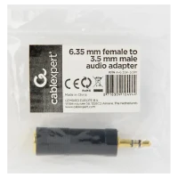 Adaptor audio Cablexpert A-6.35F-3.5M, Negru 2