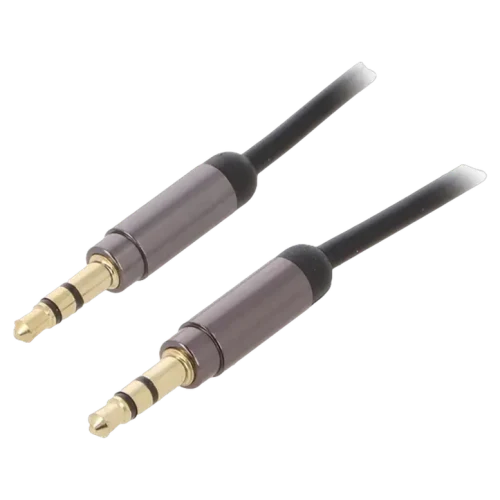 Cablu audio Cablexpert CCAP-444-0.75M, 3.5 mm, 0.75 m, Negru