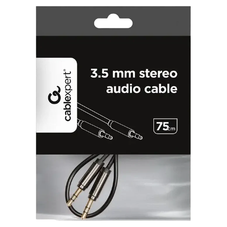 Cablu audio Cablexpert CCAP-444-0.75M, 3.5 mm, 0.75 m, Negru 3