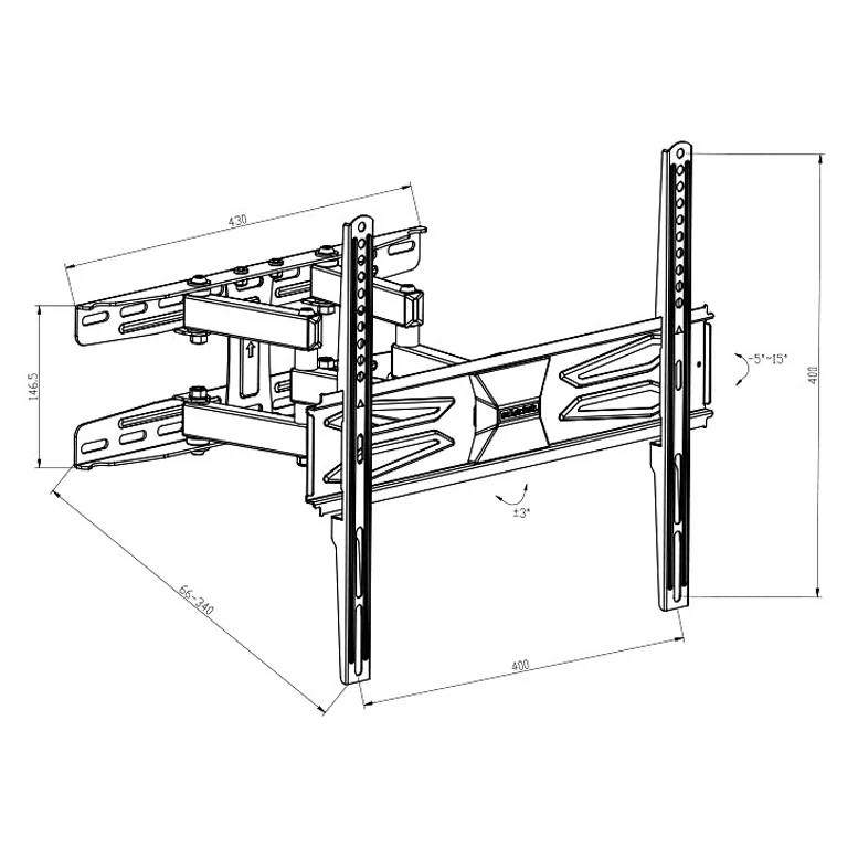 Suport pentru televizor Loctek PSW 866 AT, Negru 5