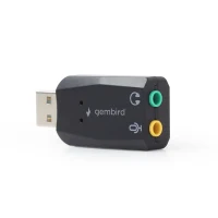 Gembird SC-USB2.0-01 "Virtus Plus"  USB Sound Card,  connectors: USB A-type male, 3.5mm stereo headphone jack, 3.5mm microphone input jack, 3.5 mm line-in jack,  CMedia CM108B 2