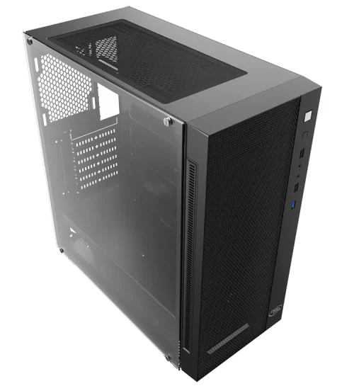 DEEPCOOL "MATREXX 55 MESH" ATX Case, with Side-Window (full sized 4mm thickness), Tempered Glass Side, without PSU, Tool-less, 1xUSB3.0, 2xUSB2.0 /Audio, Black