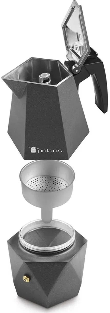 Geyser Coffee Maker Polaris Kontur-4C, Negru
