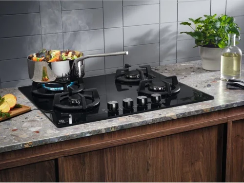 Plită incorporabilă cu gaz Electrolux KGG6437K, Negru
