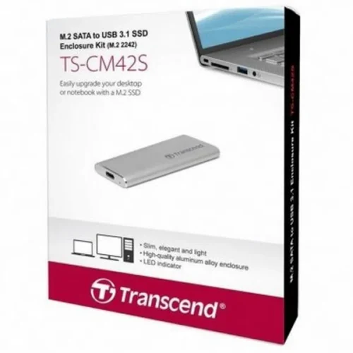 Портативный корпус для SSD Transcend TS-CM42S, Серебристый (TS-CM42S)