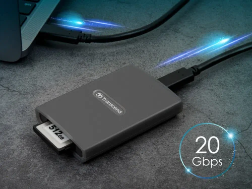 Кардридер Transcend TS-RDE2, USB Type-C, Серый