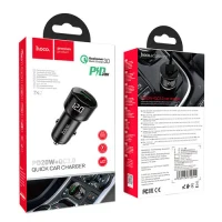 HOCO Z42 Light road dual port digital display PD20W+QC3.0 car charger Black 4