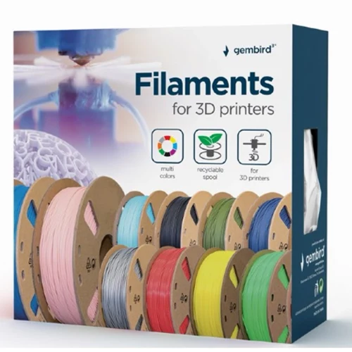 Filament pentru imprimare 3D Gembird 3DP-PLA+1.75-02-BK, Black