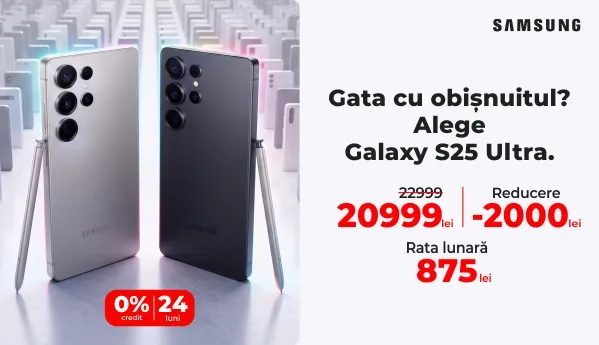 Samsung Galaxy S25 Ultra | Reducere -2000 lei | 0% credit pe 24 luni