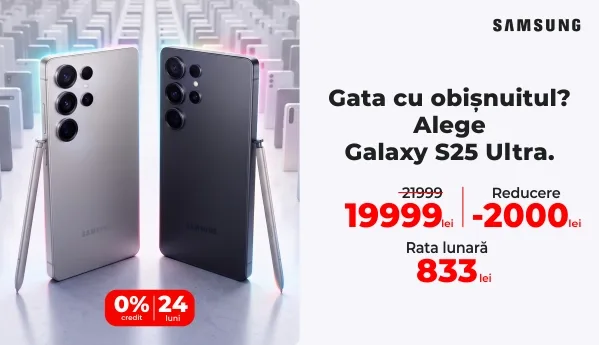 Samsung Galaxy S25 Ultra | Reducere -2000 lei | 0% credit pe 24 luni
