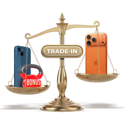 Schimbă-ți iPhone-ul prin Trade-in. Îți evaluăm iPhone-ul și adăugăm 1500 lei în plus.