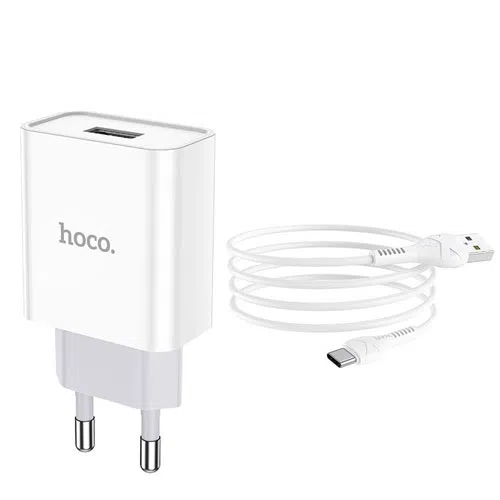 HOCO C81A Asombroso single port charger set Type-C White