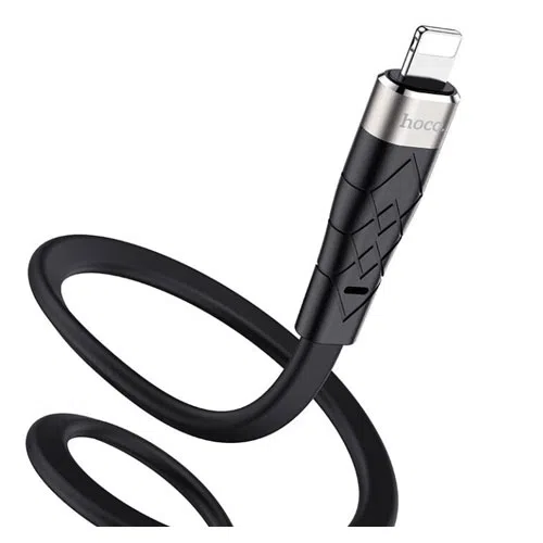 HOCO X53 Angel silicone charging data cable for Lightning Black