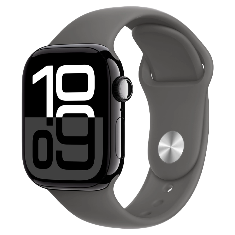 Apple Watch 10 Aluminum GPS Jet Black Sport Band Stone Gray 46 mm