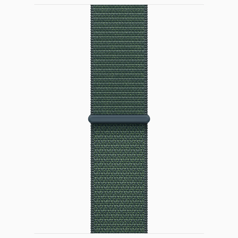 Apple Watch 10 Aluminum GPS Jet Black Textile Sport Loop Lake Green 46 mm