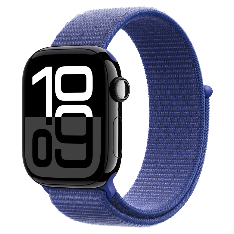 Apple Watch 10 Aluminum GPS Jet Black Textile Sport Loop Ultramarine 42 mm