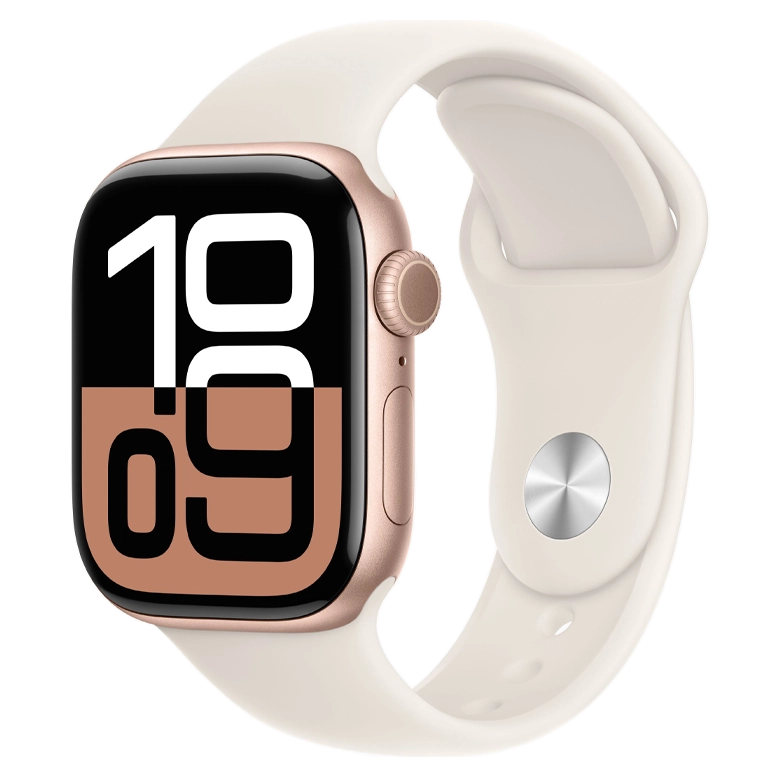 Apple Watch 10 Aluminum GPS Rose Gold Sport Band Starlight 42 mm