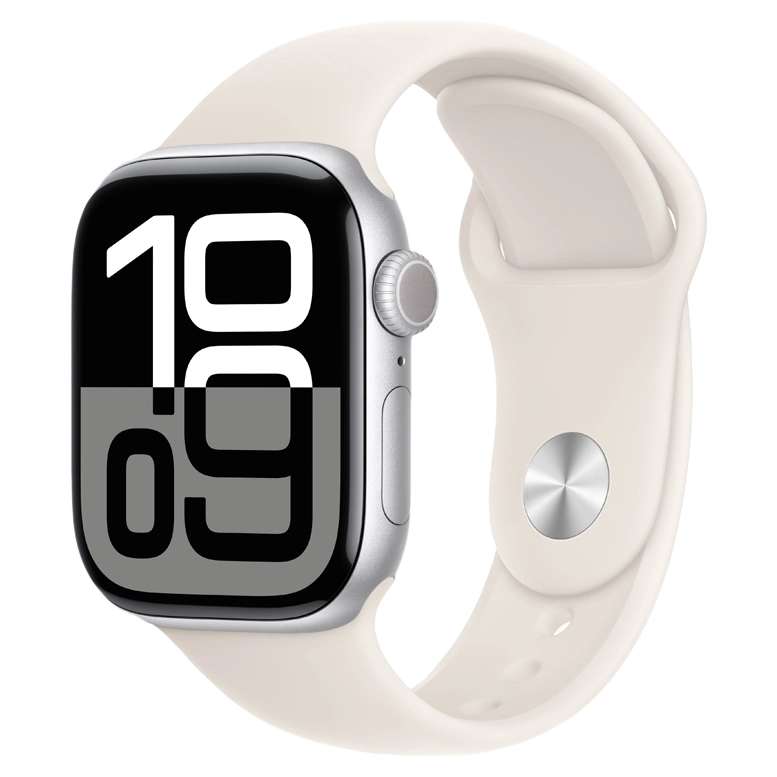 Apple Watch 10 Aluminum GPS Silver Sport Band Starlight 46 mm