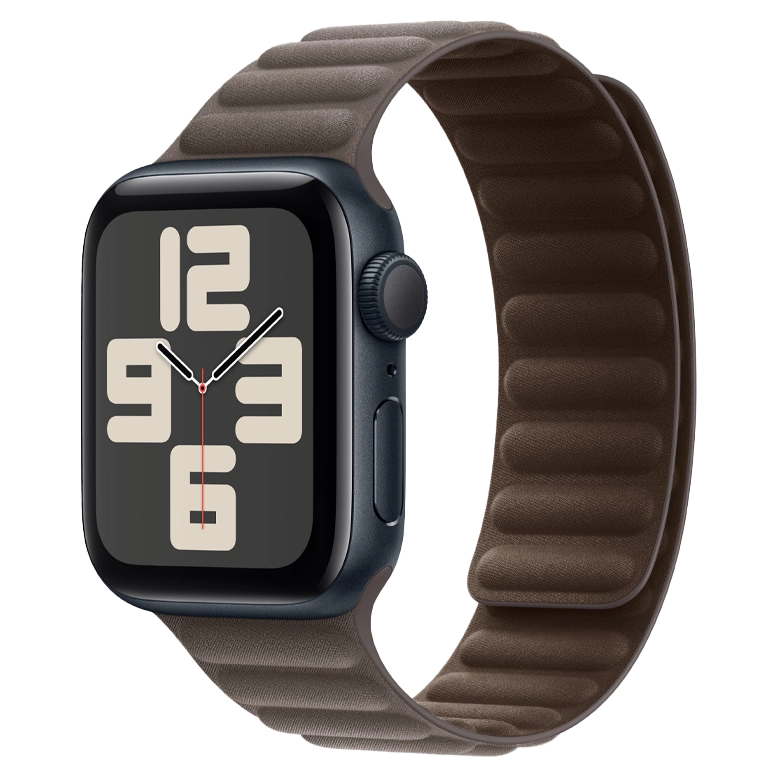 Apple Watch SE 2024 Midnight GPS Textile Magnetic Link Dark Taupe 40 mm