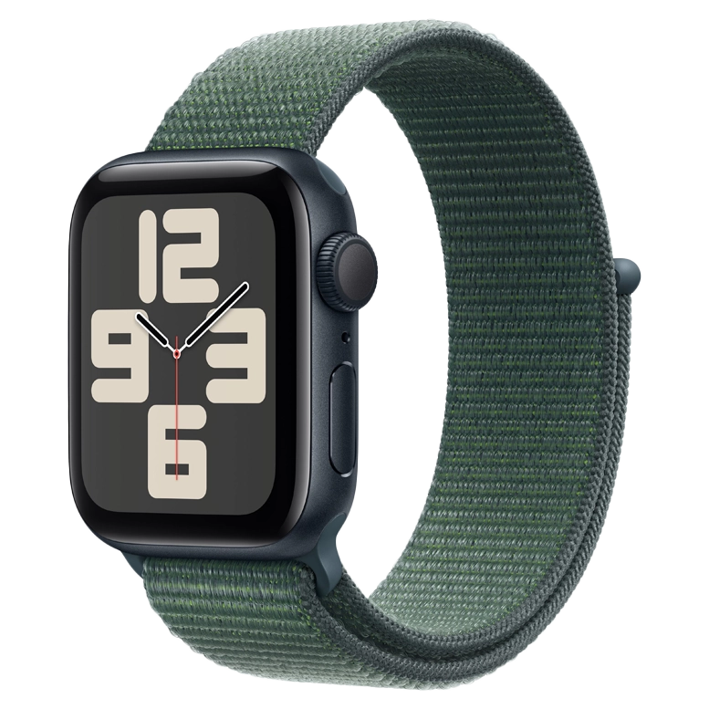 Apple Watch SE 2024 Midnight GPS Textile Sport Loop Lake Green 40mm