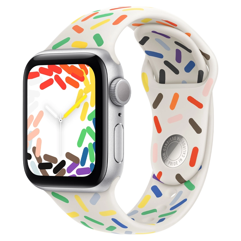 Apple Watch SE 2024 Silver GPS Sport Band Pride Edition 44 mm