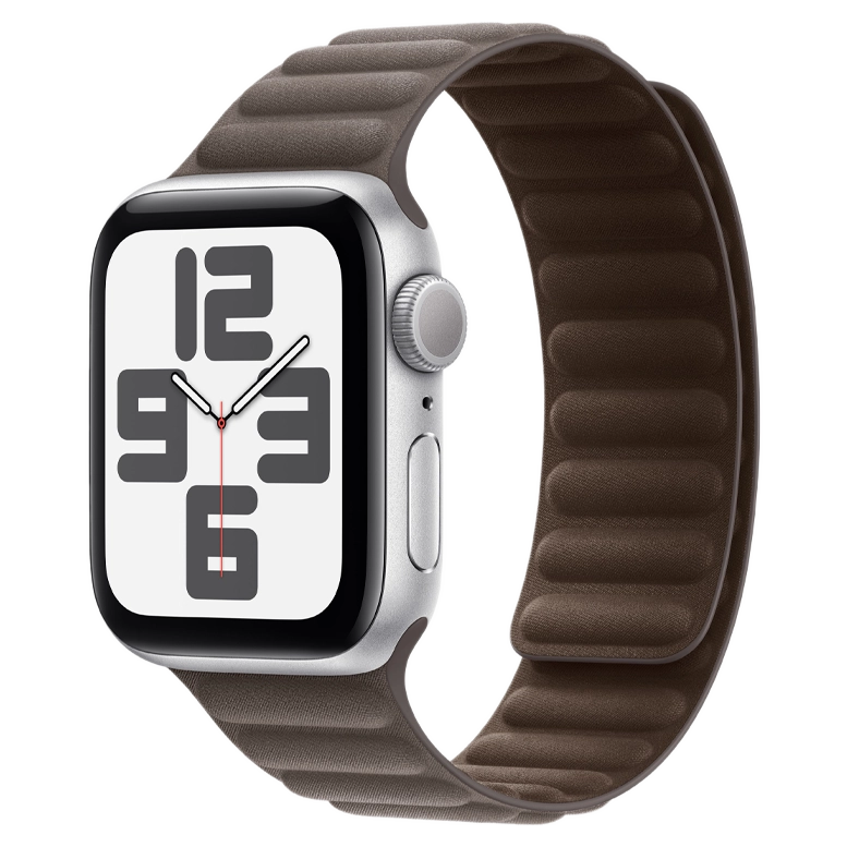 Apple Watch SE 2024 Silver GPS Textile Magnetic Link Dark Taupe 40 mm