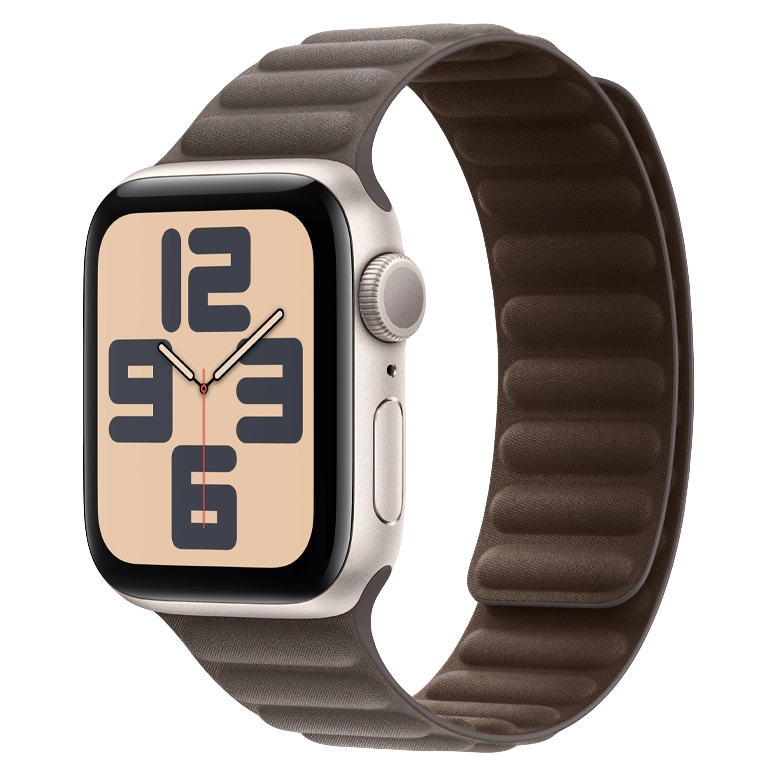 Apple Watch SE 2024 Starlight GPS Textile Magnetic Link Dark Taupe 40 mm