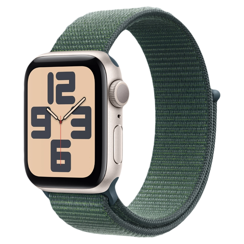 Apple Watch SE 2024 Starlight GPS Textile Sport Loop Lake Green 40mm