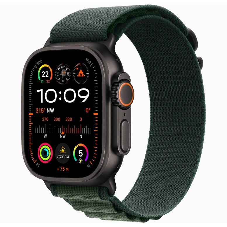 Apple Watch Ultra 2 Black Alpine Loop Dark Green