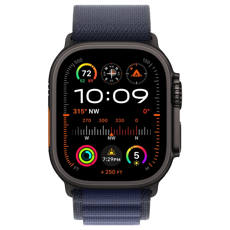 Apple Watch Ultra 2 Black Alpine Loop Navy