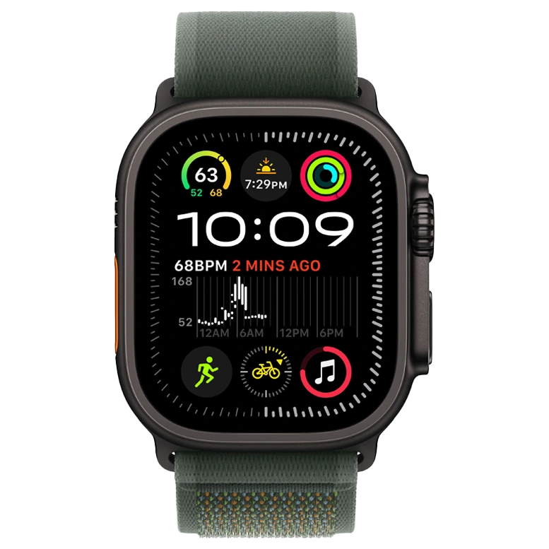 Apple Watch Ultra 2 Black Trail Loop Green