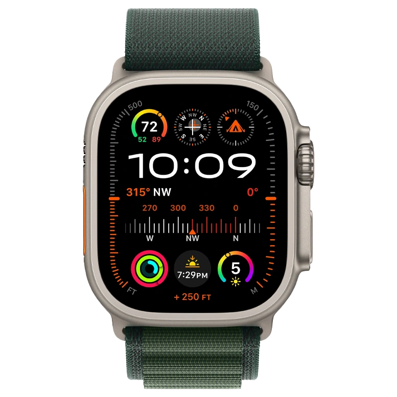 Apple Watch Ultra 2 Natural Alpine Loop Dark Green