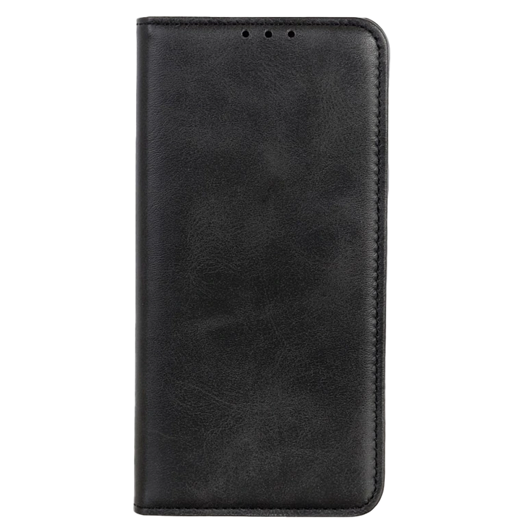 Flip case Smooth/plain leather for Xiaomi Redmi Note Black