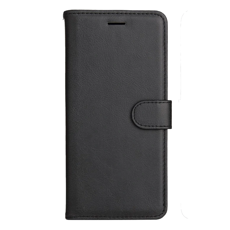 Flip case Smooth/plain leather for Samsung A Series Black