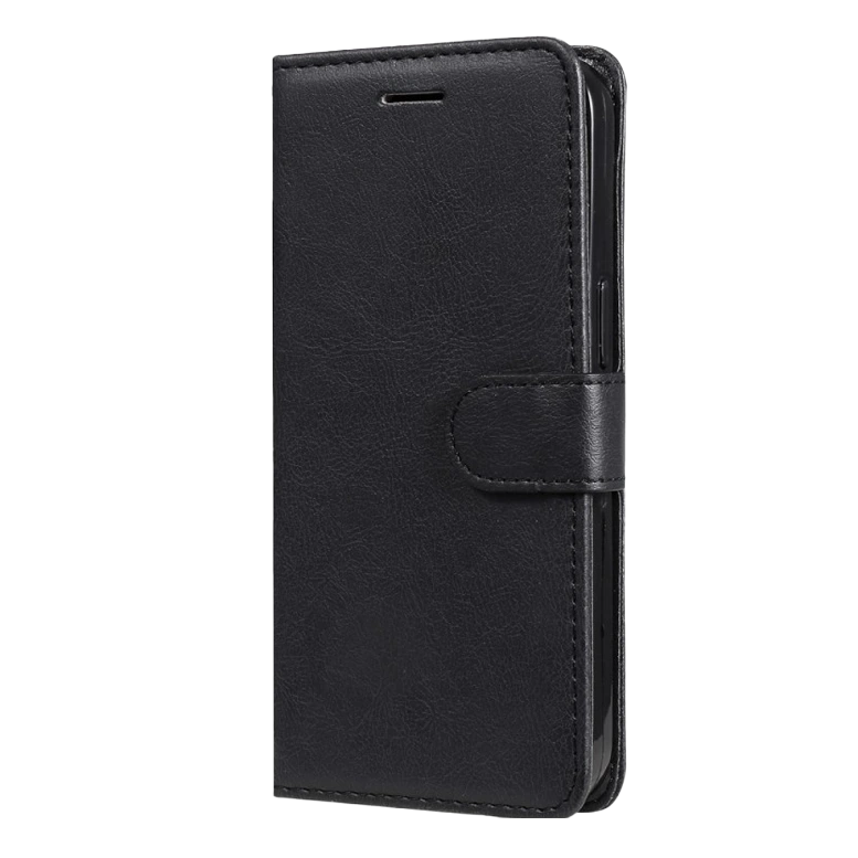 Flip case Smooth/plain leather for Samsung A Series Black