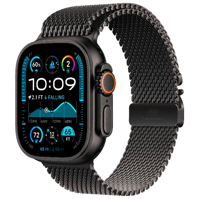 Apple Watch Ultra 2 Black Titanium Milanese Loop Black