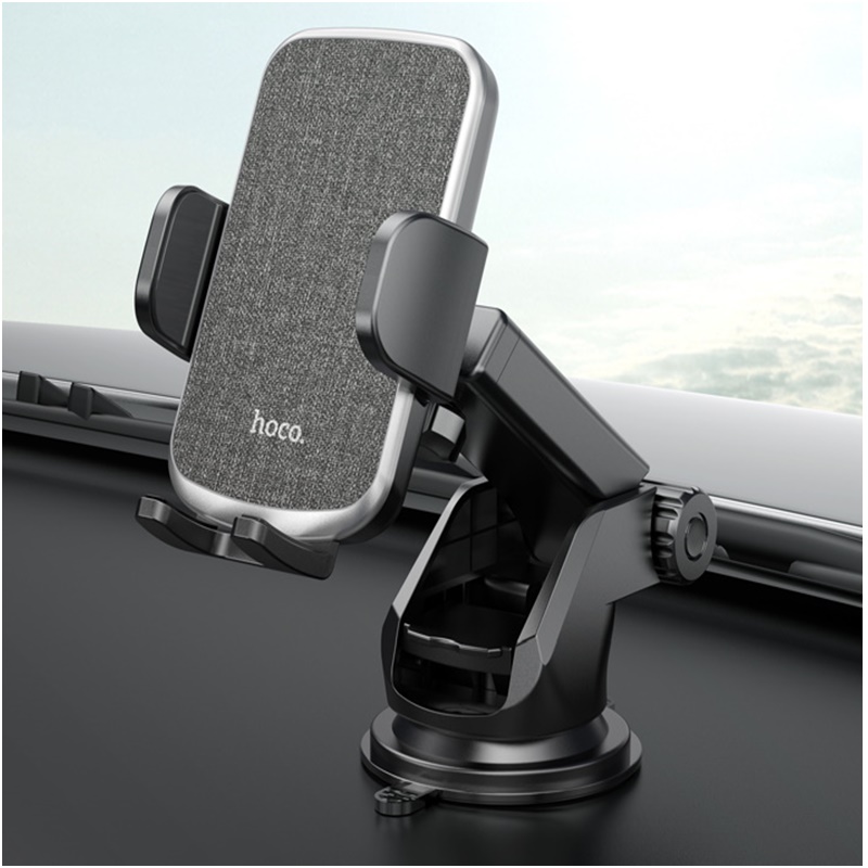 HOCO CA95 Polaris push-type telescopic suction cup car holder Black