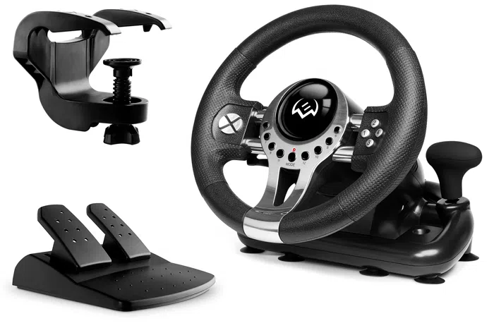 Wheel  SVEN GC-W700, 10", 180 degree, Pedals, Tiptronic, 2-axis, 12 buttons, Vibration feedback, USB