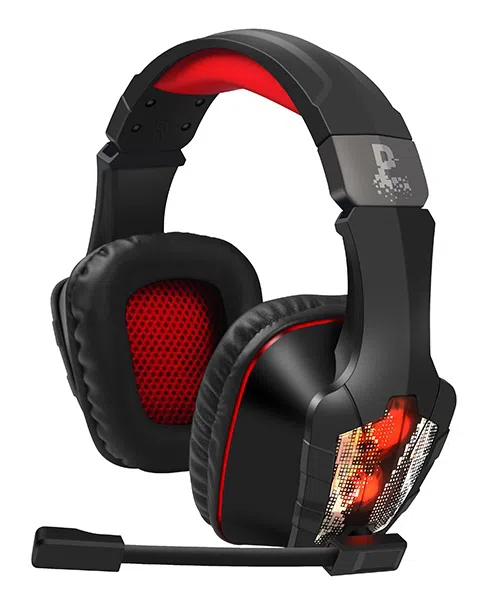 Gaming Headset Qumo Protector, 30 & 40mm drivers, 20-20kHz, 16 Ohm, 120db, 362g., 2xRGB, 3.5mm+USB