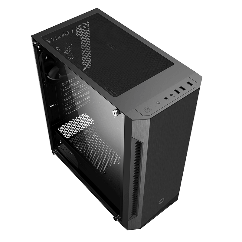 Case ATX GAMEMAX Fortress TG, w/o PSU, 3x120mm fans, PWM Controller, Tempered Glass, USB3.0, Black